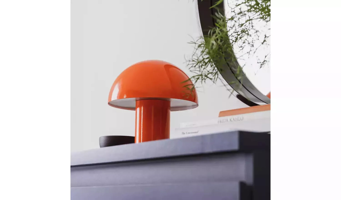 Habitat Ngami Mushroom Aluminium LED Touch Table Lamp-Orange