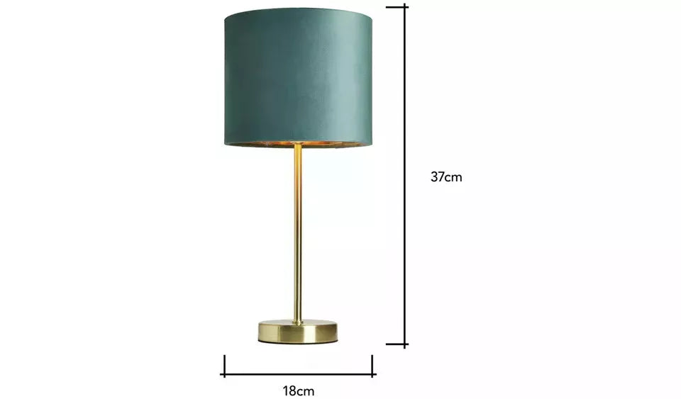 BHS Vera Metal Table Lamp - Teal