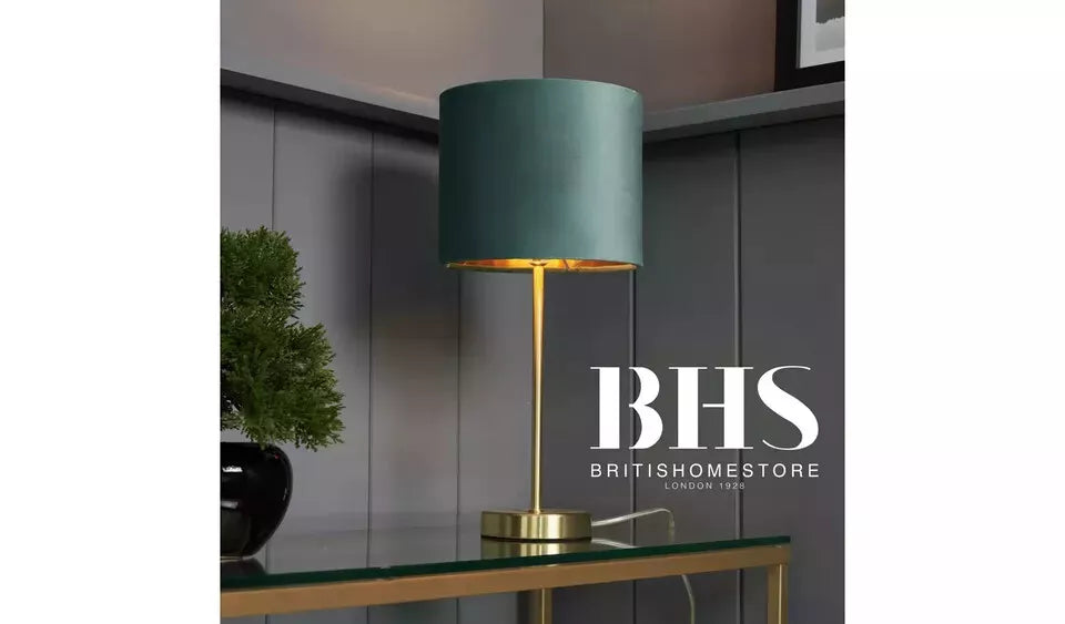 BHS Vera Metal Table Lamp - Teal