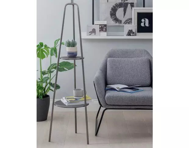Argos Home 2 Shelved 155cm Tall Floor Lamp - Brushed Chrome