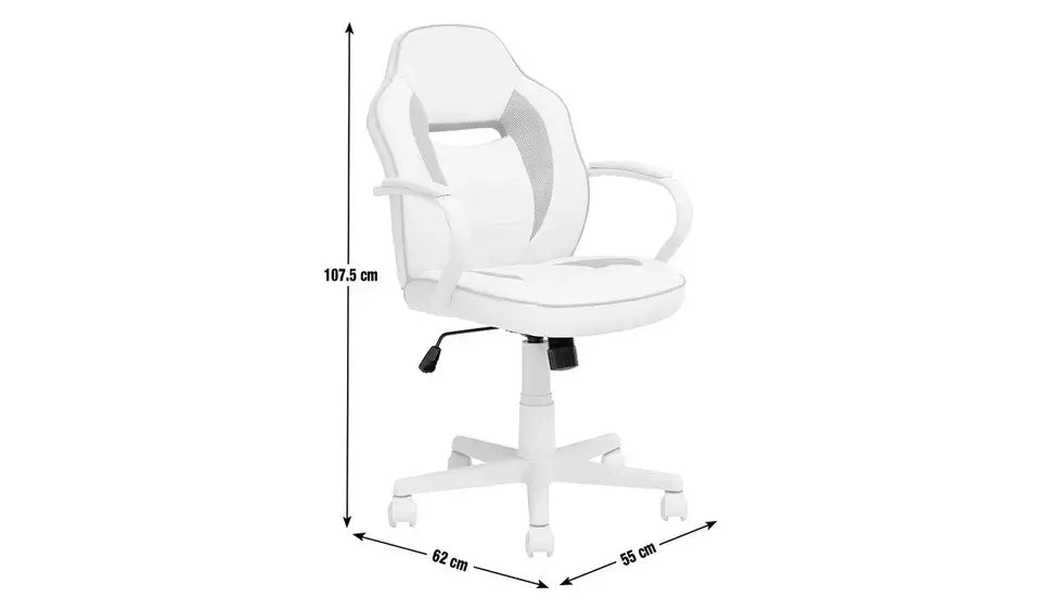 Argos Home Faux Leather Mid Back Gaming Chair - Black